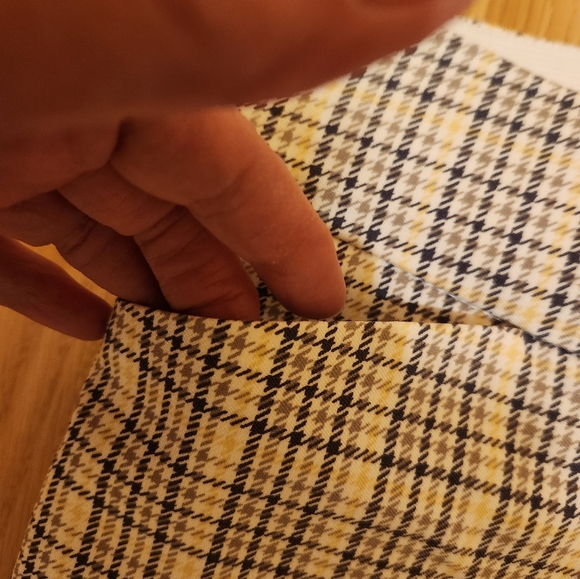 Maurices medium yellow, black and white plaid pants with wide elastic waist band - Picture 4 of 5